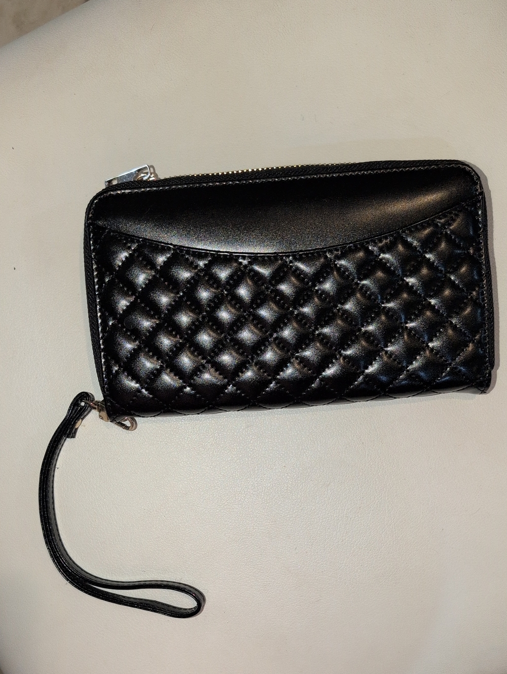 Quilted Black Wristlet Wallet